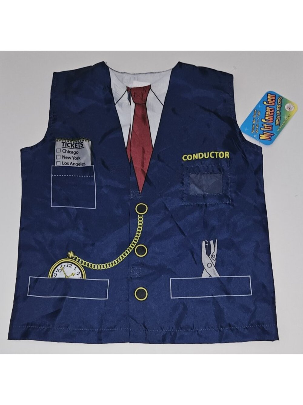 NEW Train Conductor Top Vest Halloween Costume Child OSFM (Ages 3-6) 1st Career
